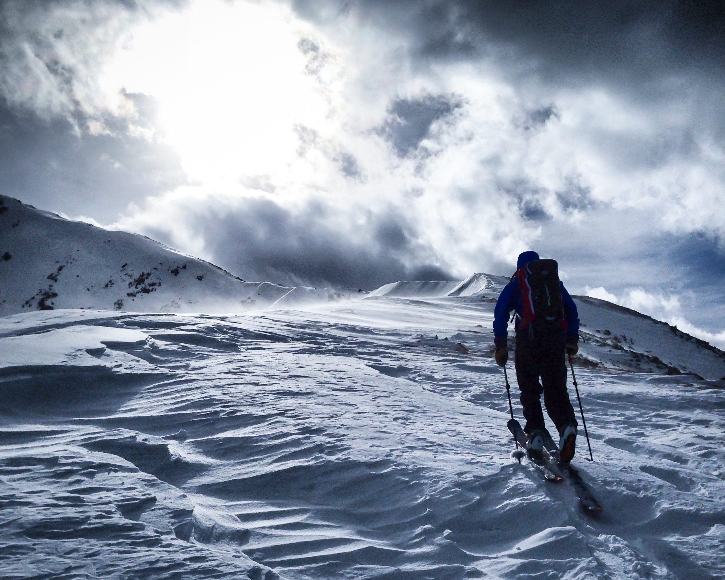 Skier Skins in the Vail Backcountry