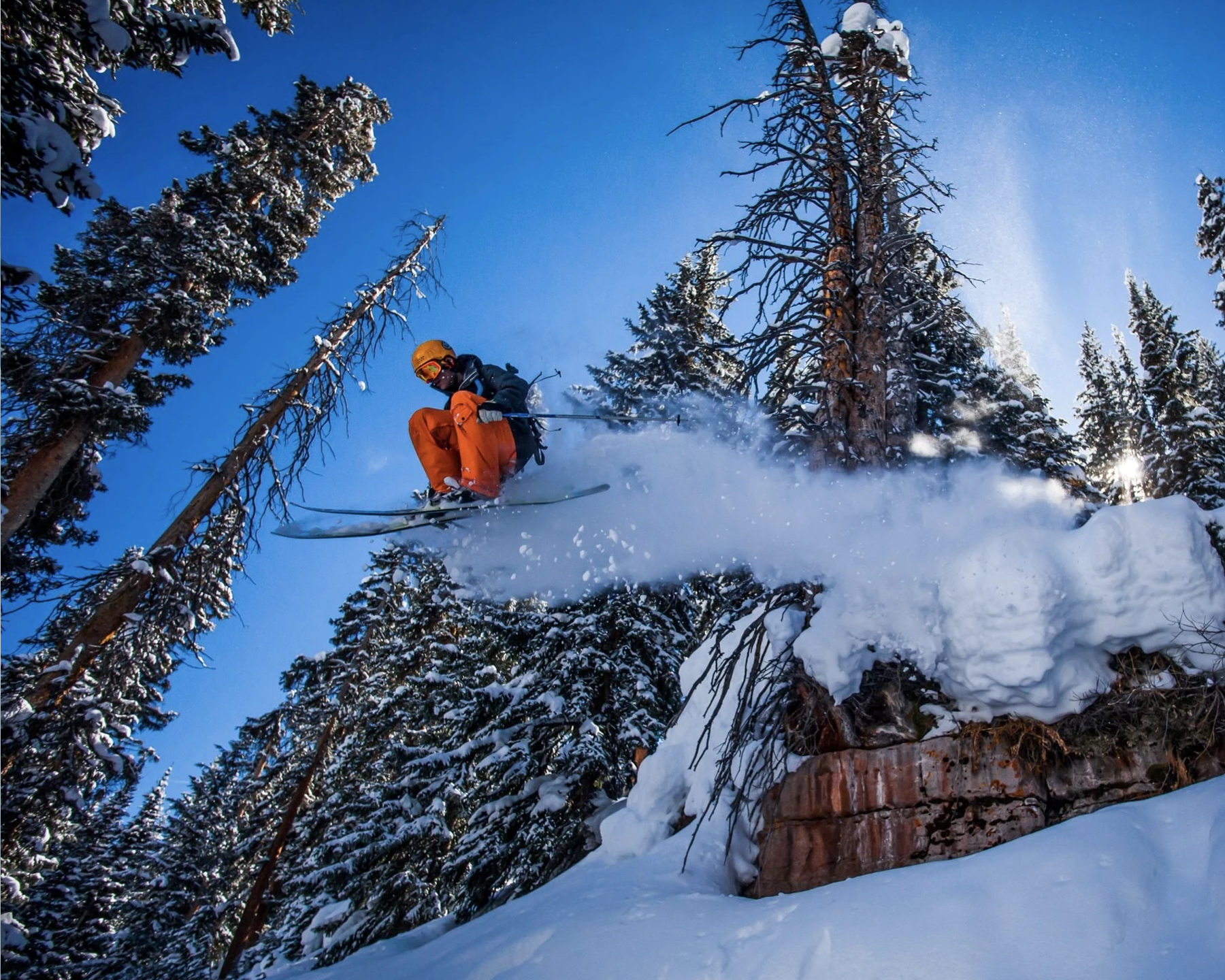 Skier Skins in the Vail Backcountry