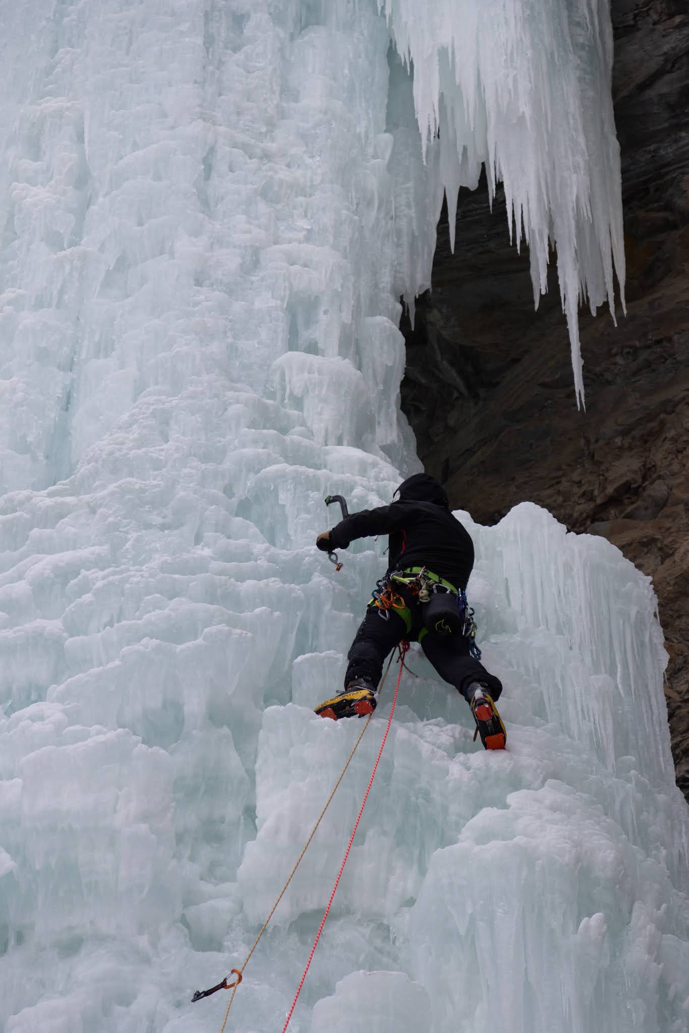 Ice Climber leading Rigid Designator in East Vail, CO